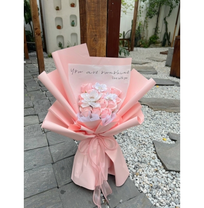 Bó hông hồng 5 lớp - Mix