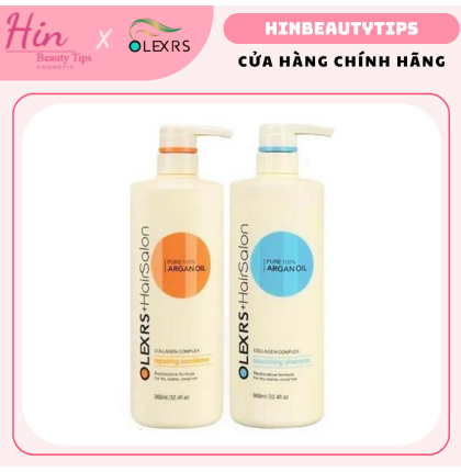 DẦU GỘI XẢ OLEXRS HAIRSALON PURE 100% ARGAN OIL COLLAGEN COMPLEX