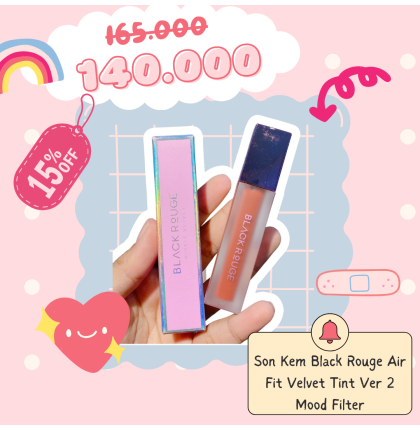 Son Kem Black Rouge Air Fit Velvet Tint Ver 2  Mood Filter