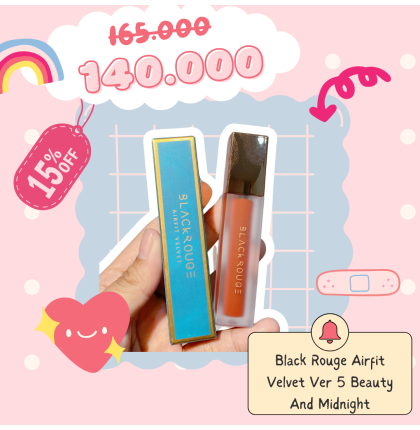 Son Kem Black Rouge Airfit Velvet Ver 5 Beauty and Midnight