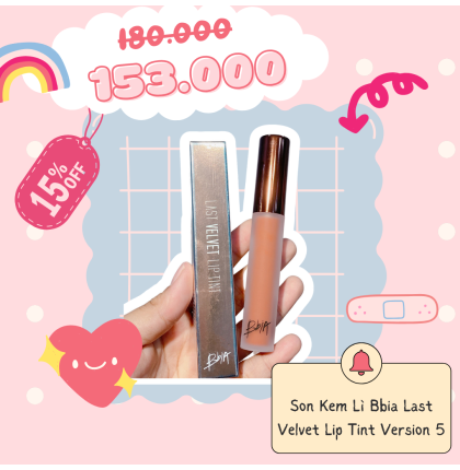 Son Kem Lì Bbia Last Velvet Lip Tint Version 5