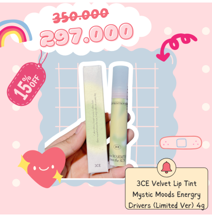3CE Velvet Lip Tint Mystic Moods Energry Drivers (Limited Ver) 4g 