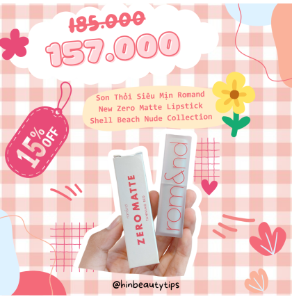 Son Thỏi Siêu Mịn Romand New Zero Matte Lipstick Shell Beach Nude Collection