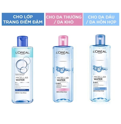 Nước tẩy trang Loreal Paris 3-in-1 Micellar Water