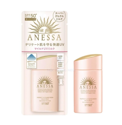 Sữa Chống Nắng Anessa Cho Da Nhạy Cảm & Trẻ Em 60ml Perfect UV Sunscreen Mild Milk (For Sensitive Skin)