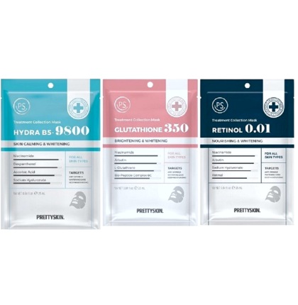 Miếng Mặt Nạ Dưỡng Trắng Phục Hồi Da PrettySkin Treatment Collection Mask 25ml (Hydra B5, Glutathione, Retinol)