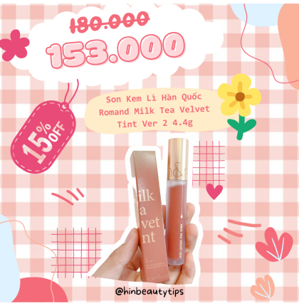 Son Kem Lì Hàn Quốc Romand Milk Tea Velvet Tint Ver 2 4.4g