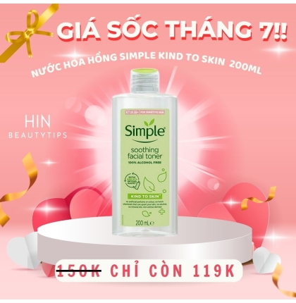 Nước Hoa Hồng Simple Làm Dịu Da & Cấp Ẩm 200ml