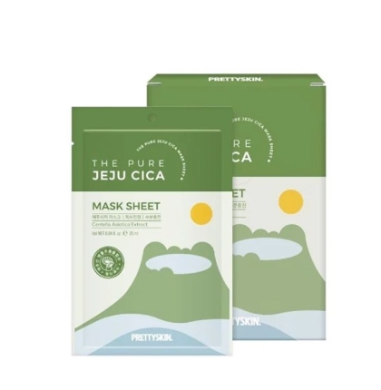Mặt Nạ Chiết Xuất Rau Má Pretty Skin The Pure Jeju Cica Mask Sheet 