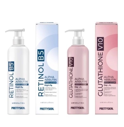 Kem dưỡng trắng da body Prettyskin Glutathione V10 & Retinol B5 