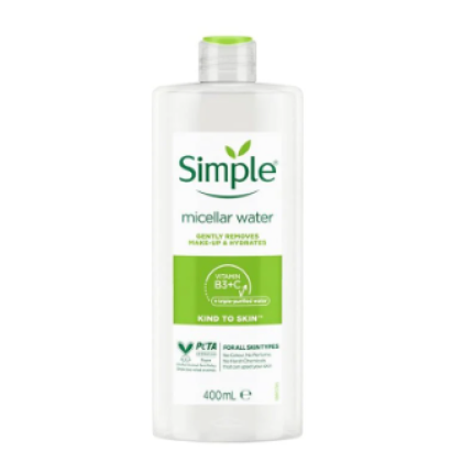 Nước Tẩy Trang Simple Cấp Ẩm Nhẹ Nhàng Làm Sạch Trang Điểm Micellar Cleasing Water 200ml